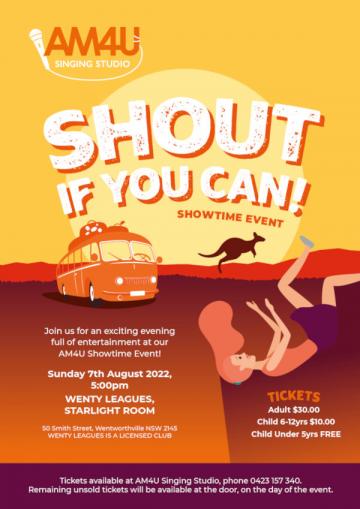 Event poster showing a combi and falling woman in the outback
